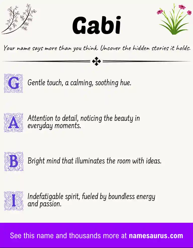Acrostic poem about Gabi.