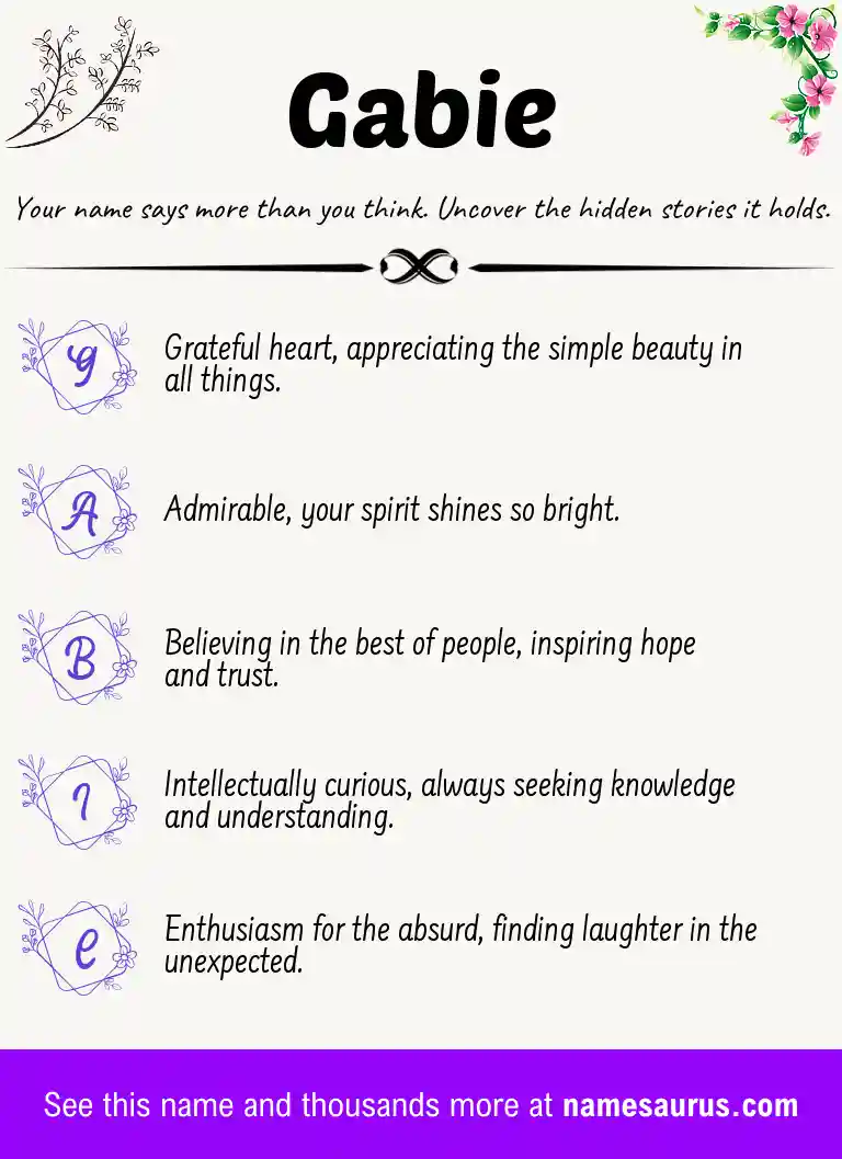 Acrostic poem about Gabie.