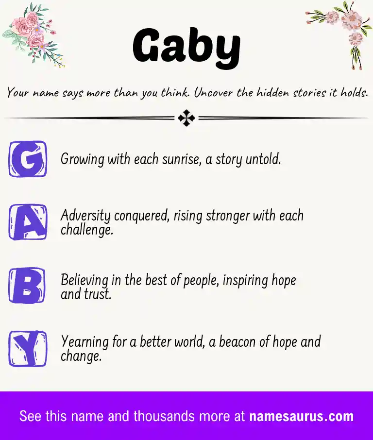Acrostic poem about Gaby.