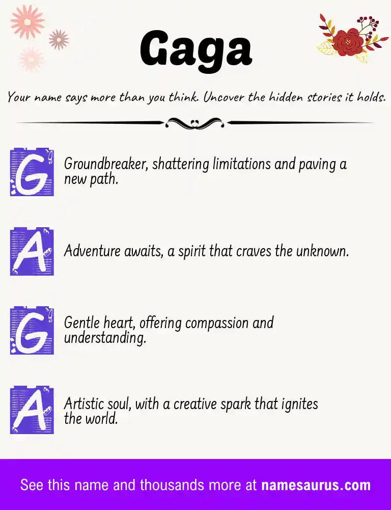 Acrostic poem about Gaga.