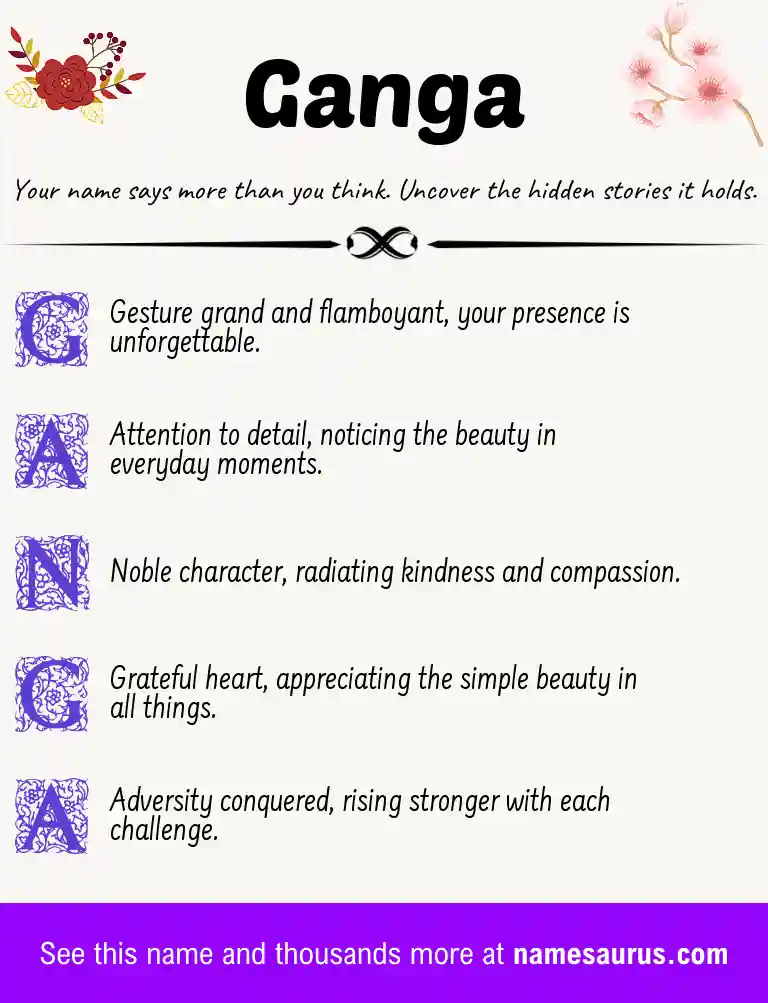Acrostic poem about Ganga.