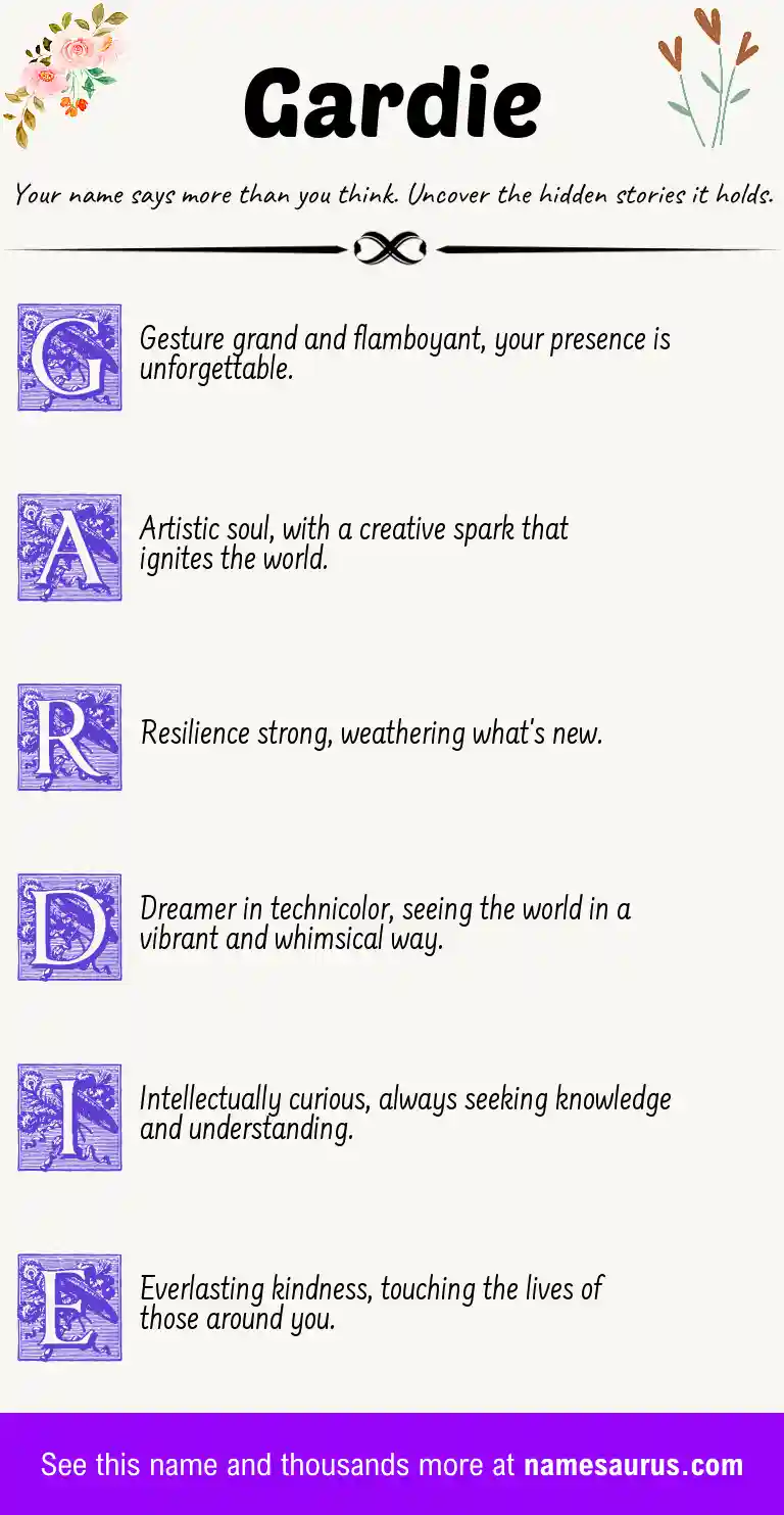 Acrostic poem about Gardie.