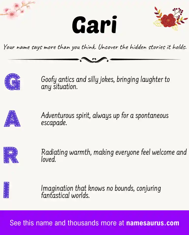 Acrostic poem about Gari.