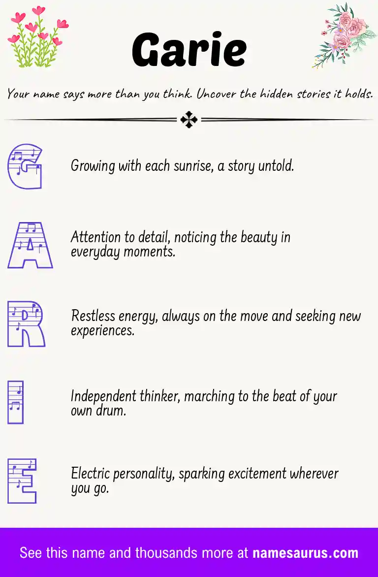 Acrostic poem about Garie.