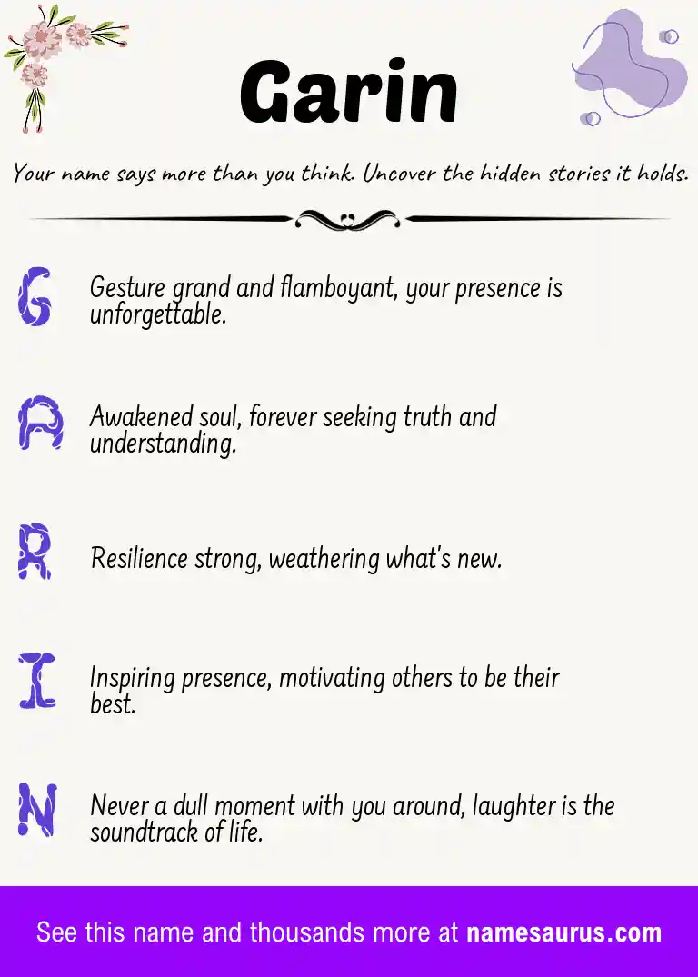 Acrostic poem about Garin.