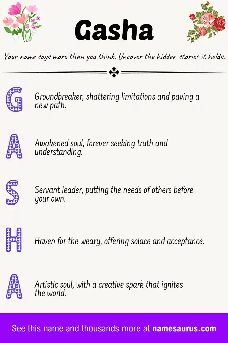 Acrostic poem about Gasha.
