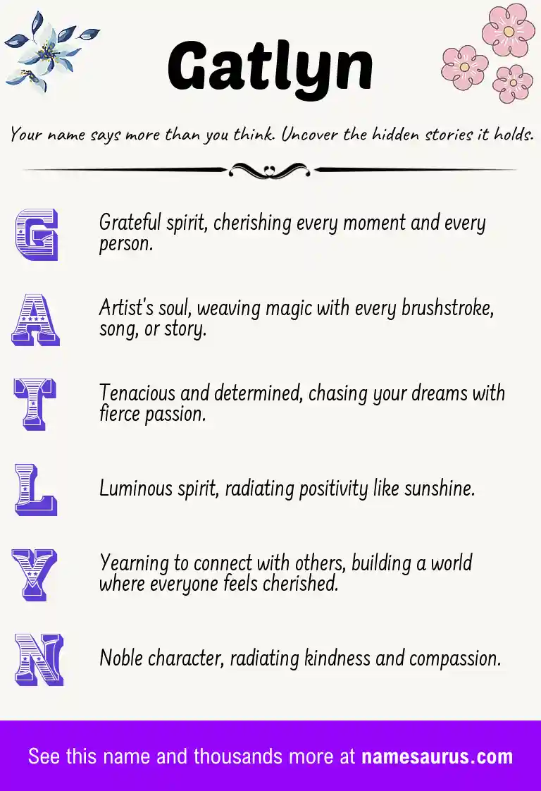 Acrostic poem about Gatlyn.