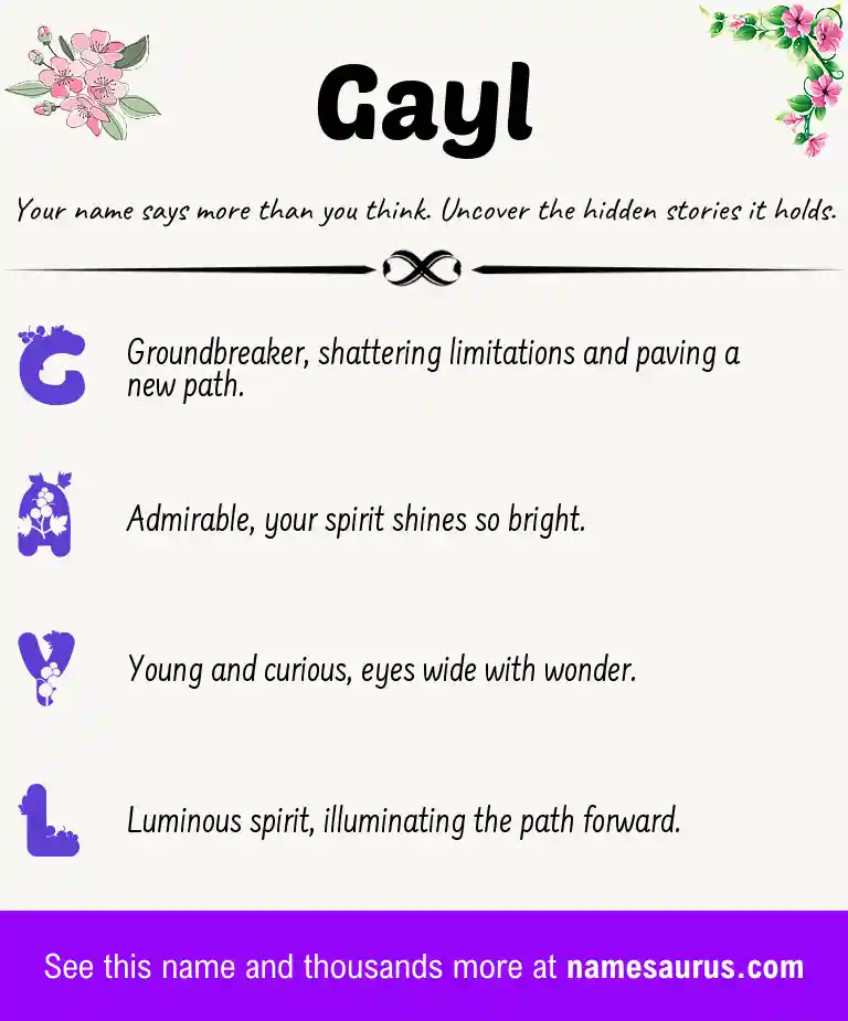 Acrostic poem about Gayl.