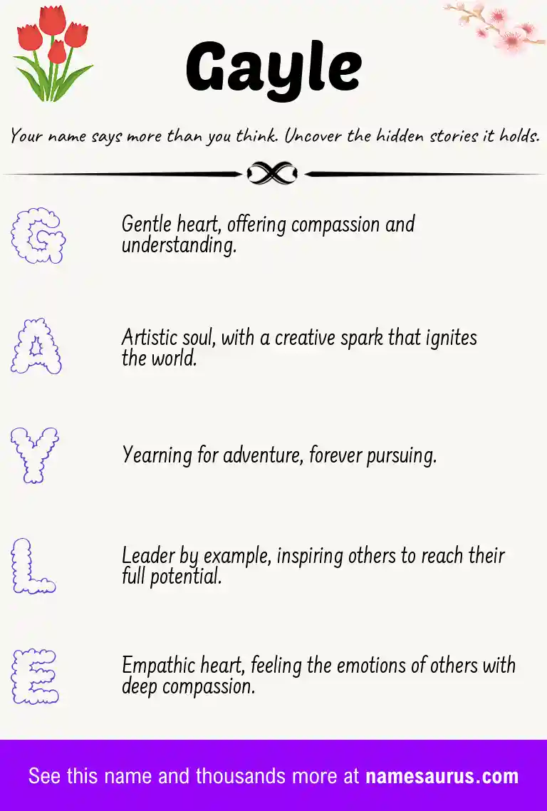 Acrostic poem about Gayle.