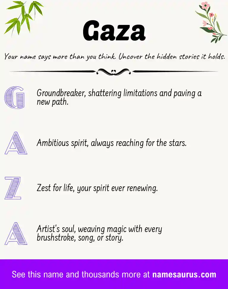 Acrostic poem about Gaza.