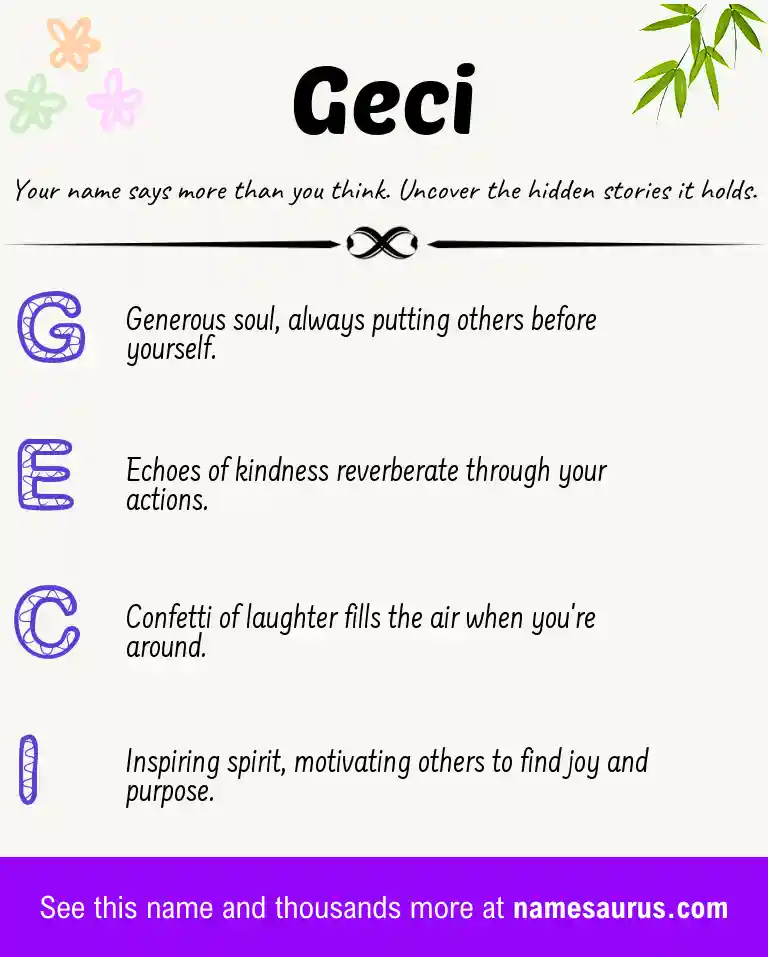 Acrostic poem about Geci.