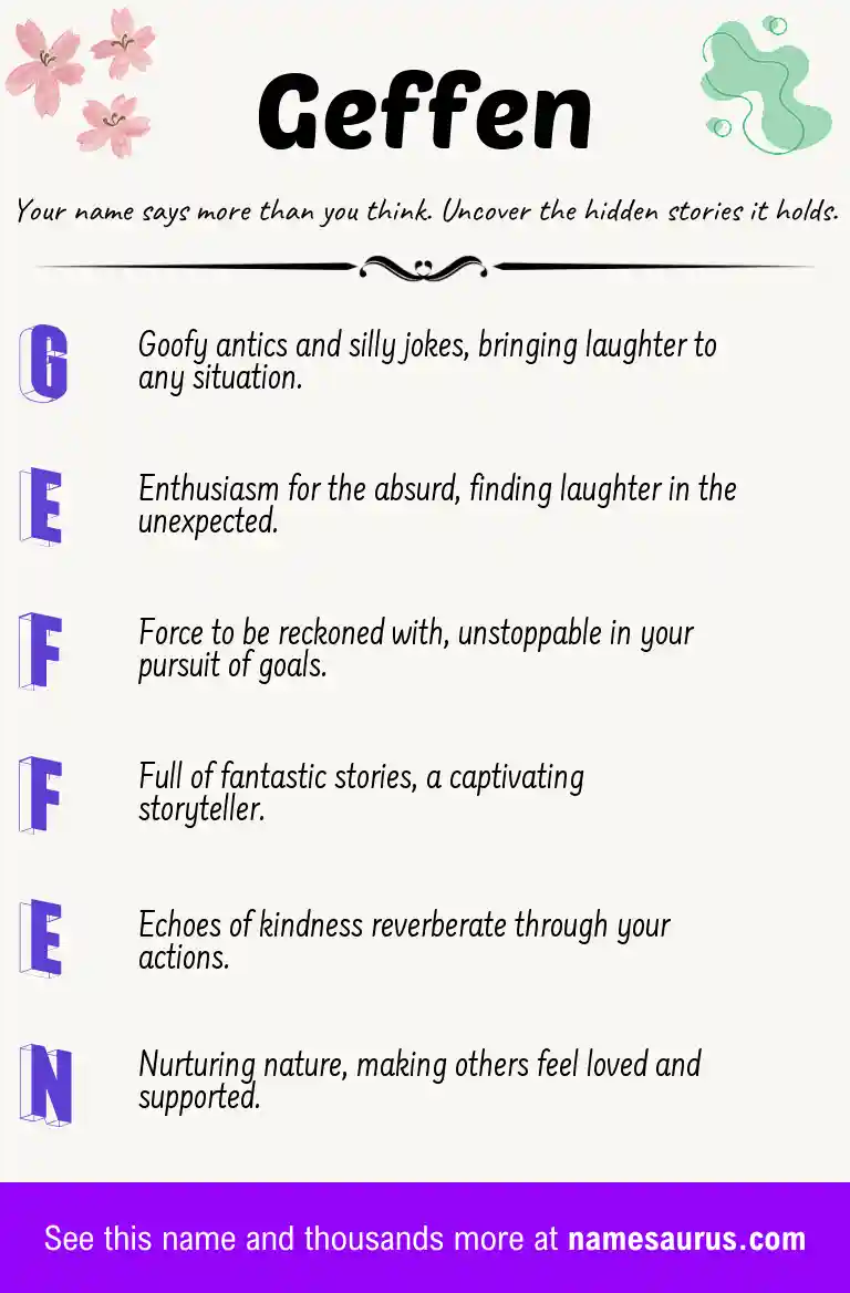 Acrostic poem about Geffen.