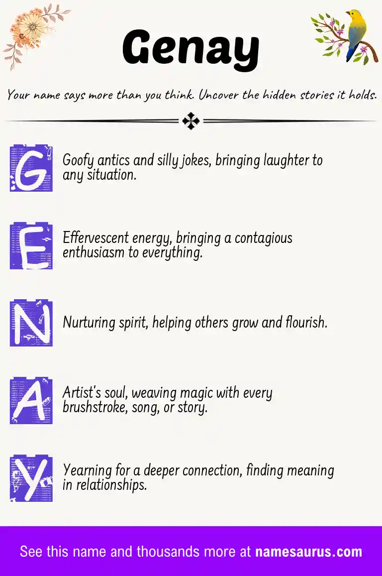 Acrostic poem about Genay.