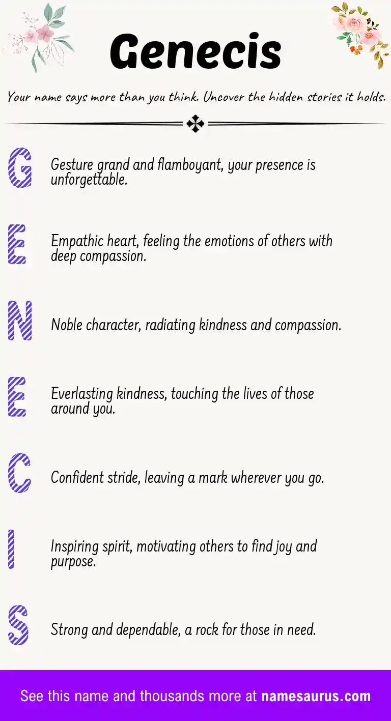 Acrostic poem about Genecis.