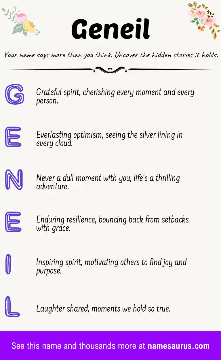 Acrostic poem about Geneil.
