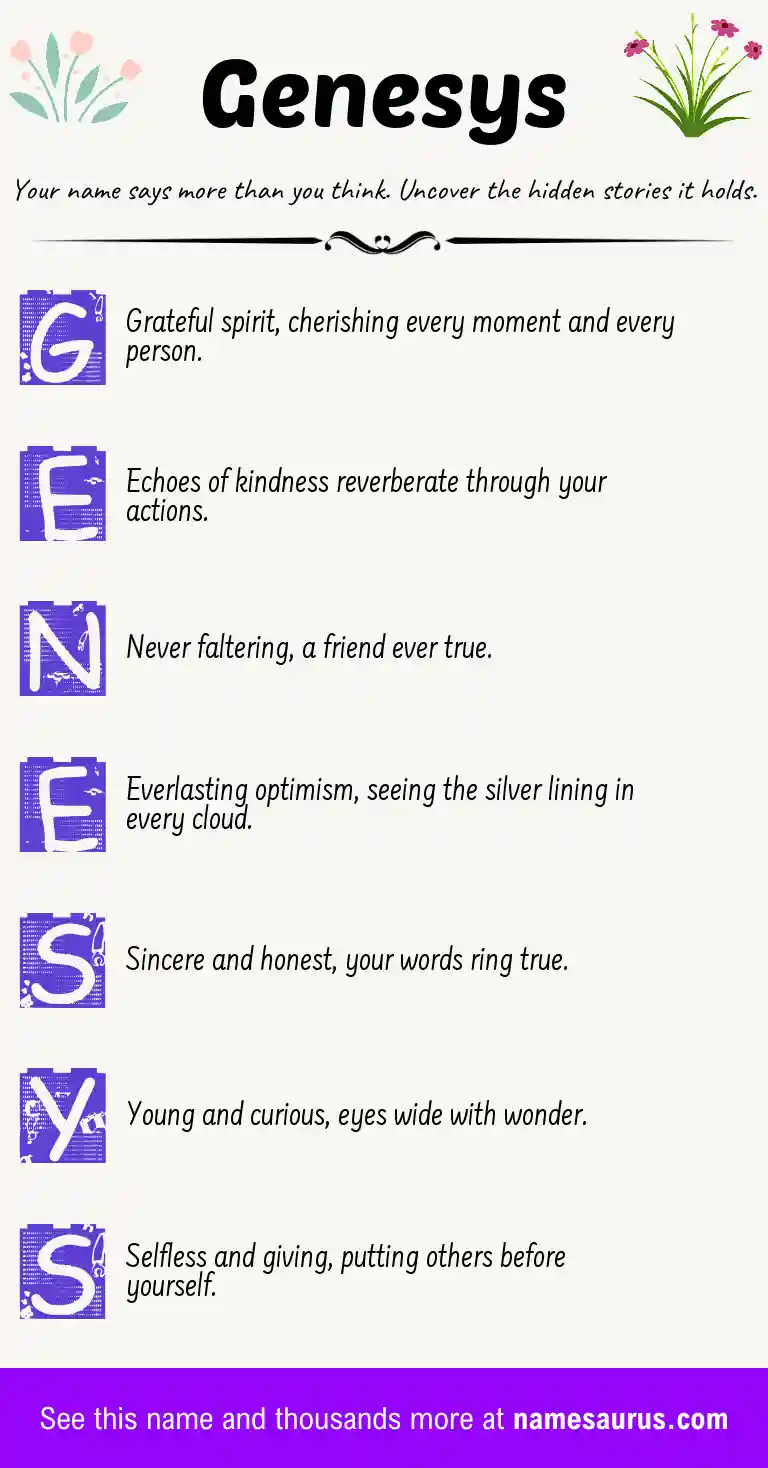 Acrostic poem about Genesys.