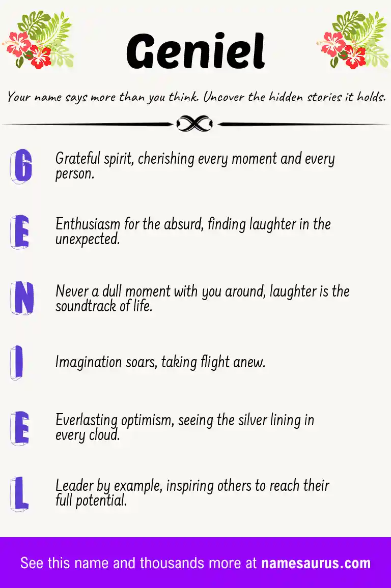 Acrostic poem about Geniel.
