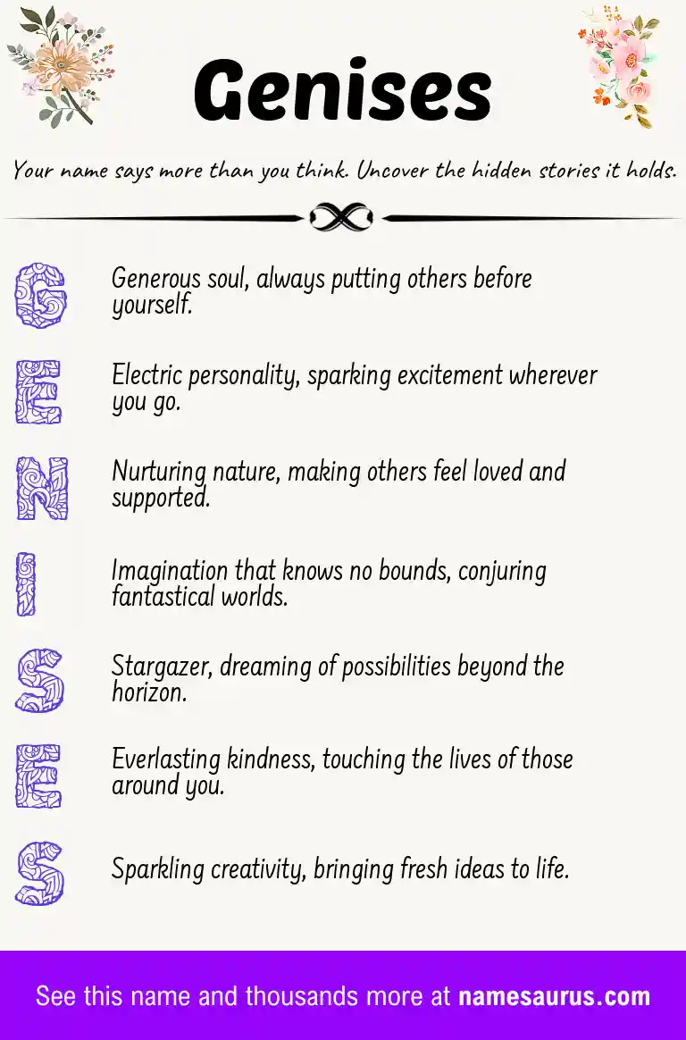 Acrostic poem about Genises.