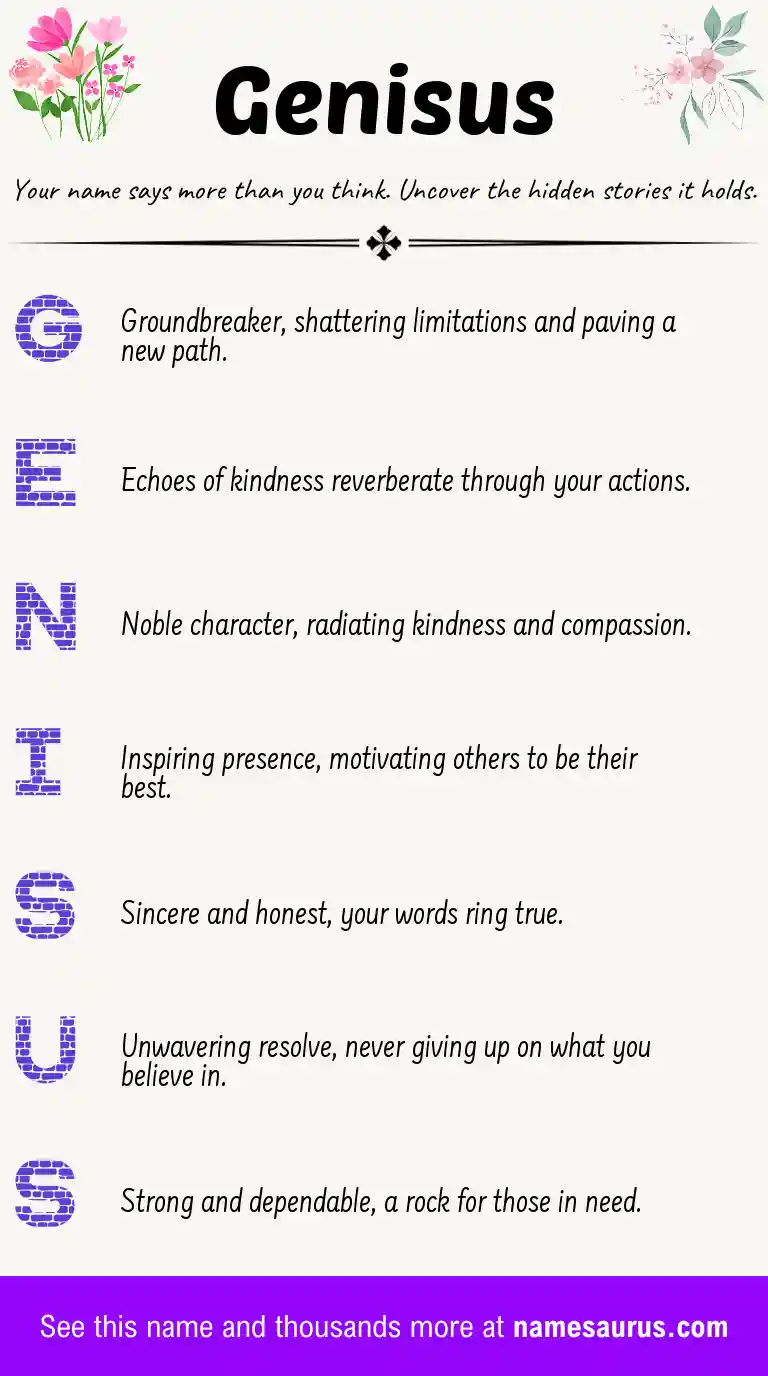 Acrostic poem about Genisus.