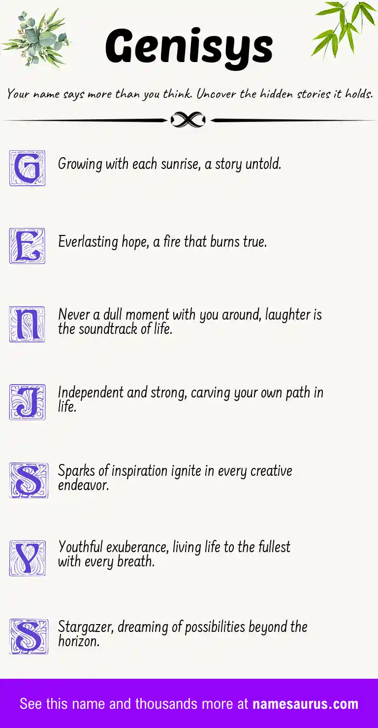 Acrostic poem about Genisys.