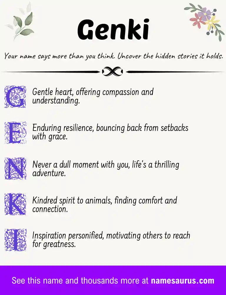 Acrostic poem about Genki.