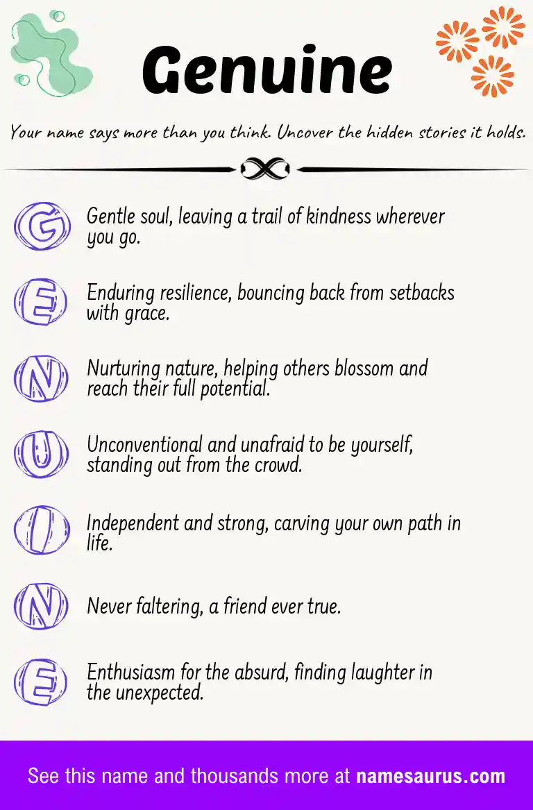 Acrostic poem about Genuine.