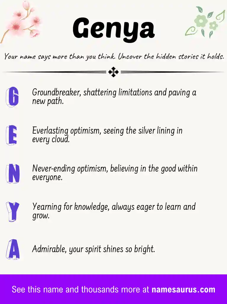 Acrostic poem about Genya.