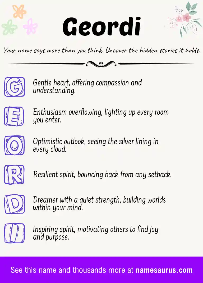Acrostic poem about Geordi.