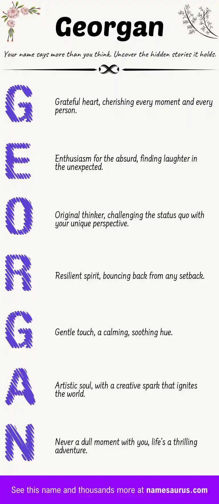 Acrostic poem about Georgan.