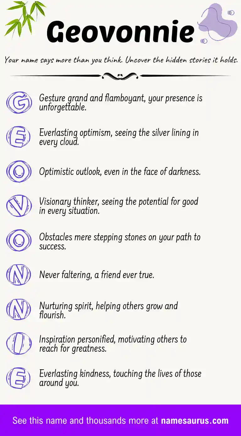 Acrostic poem about Geovonnie.