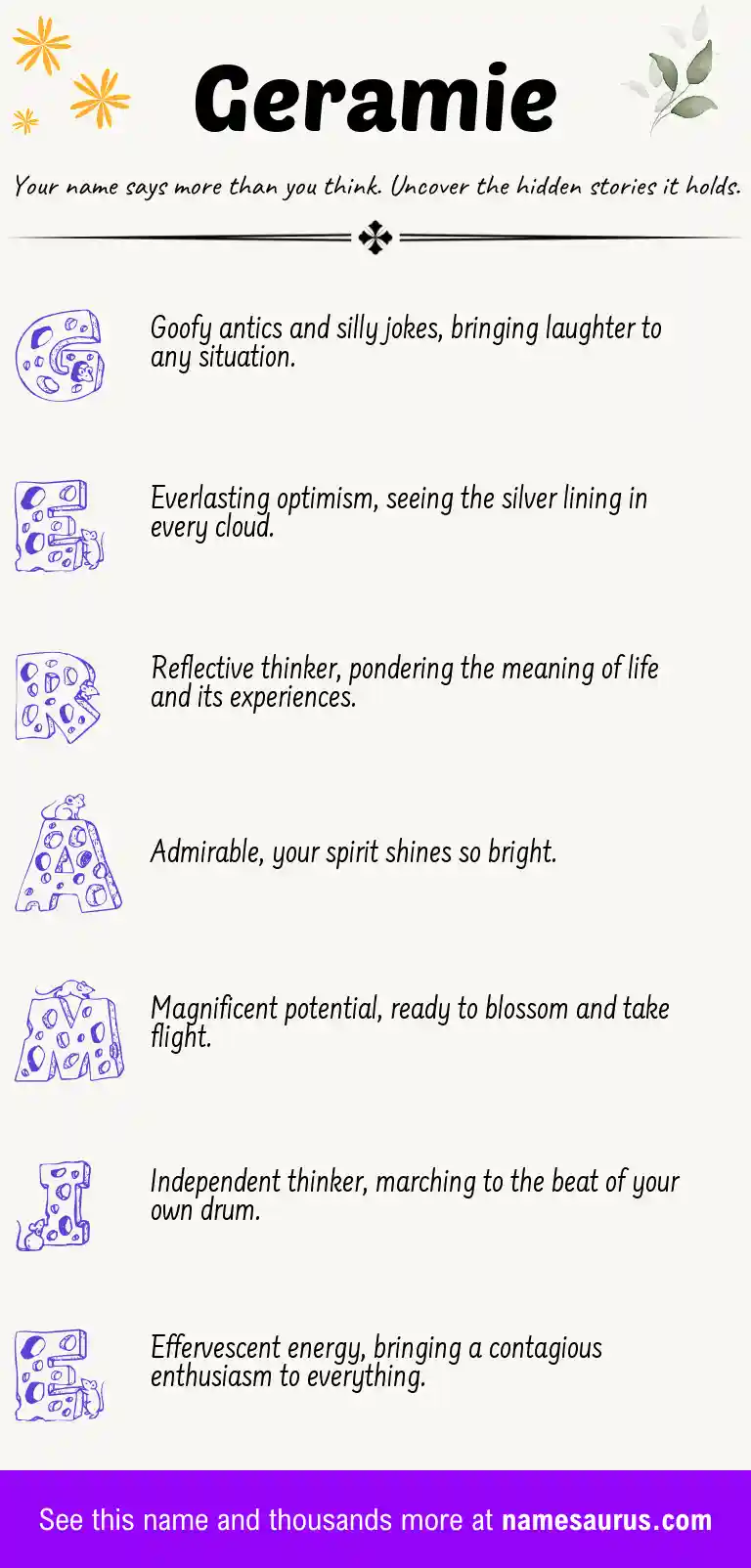 Acrostic poem about Geramie.
