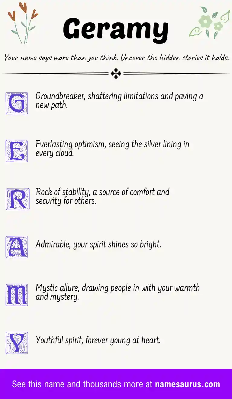 Acrostic poem about Geramy.