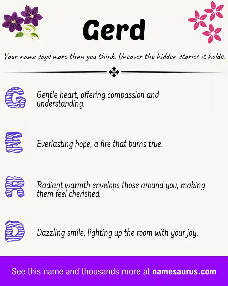 Acrostic poem about Gerd.