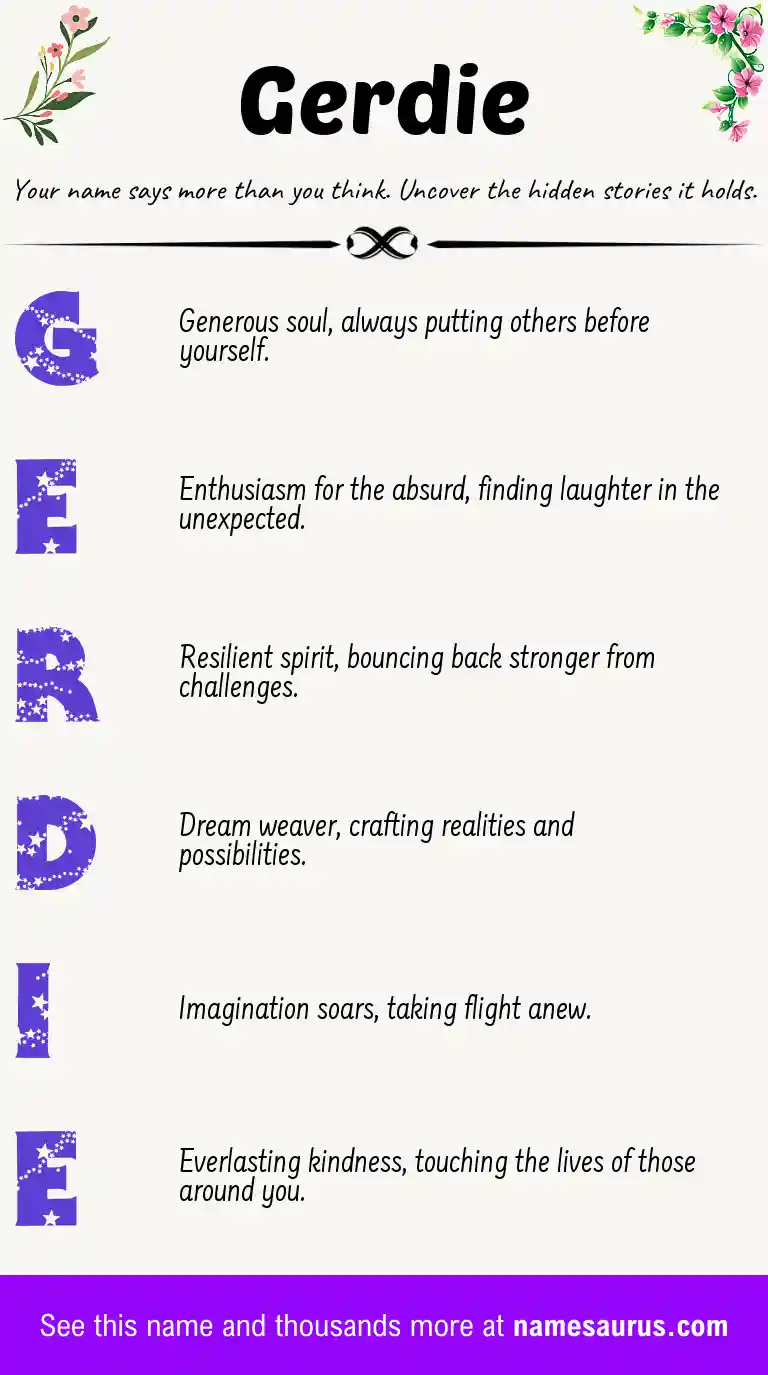 Acrostic poem about Gerdie.