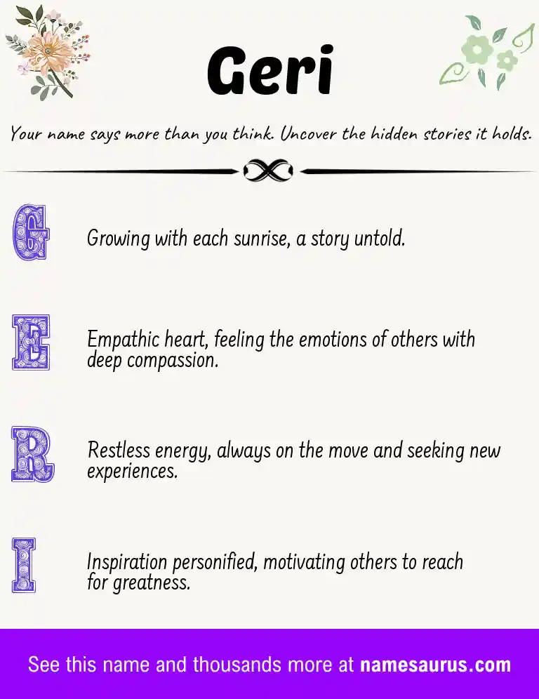 Acrostic poem about Geri.