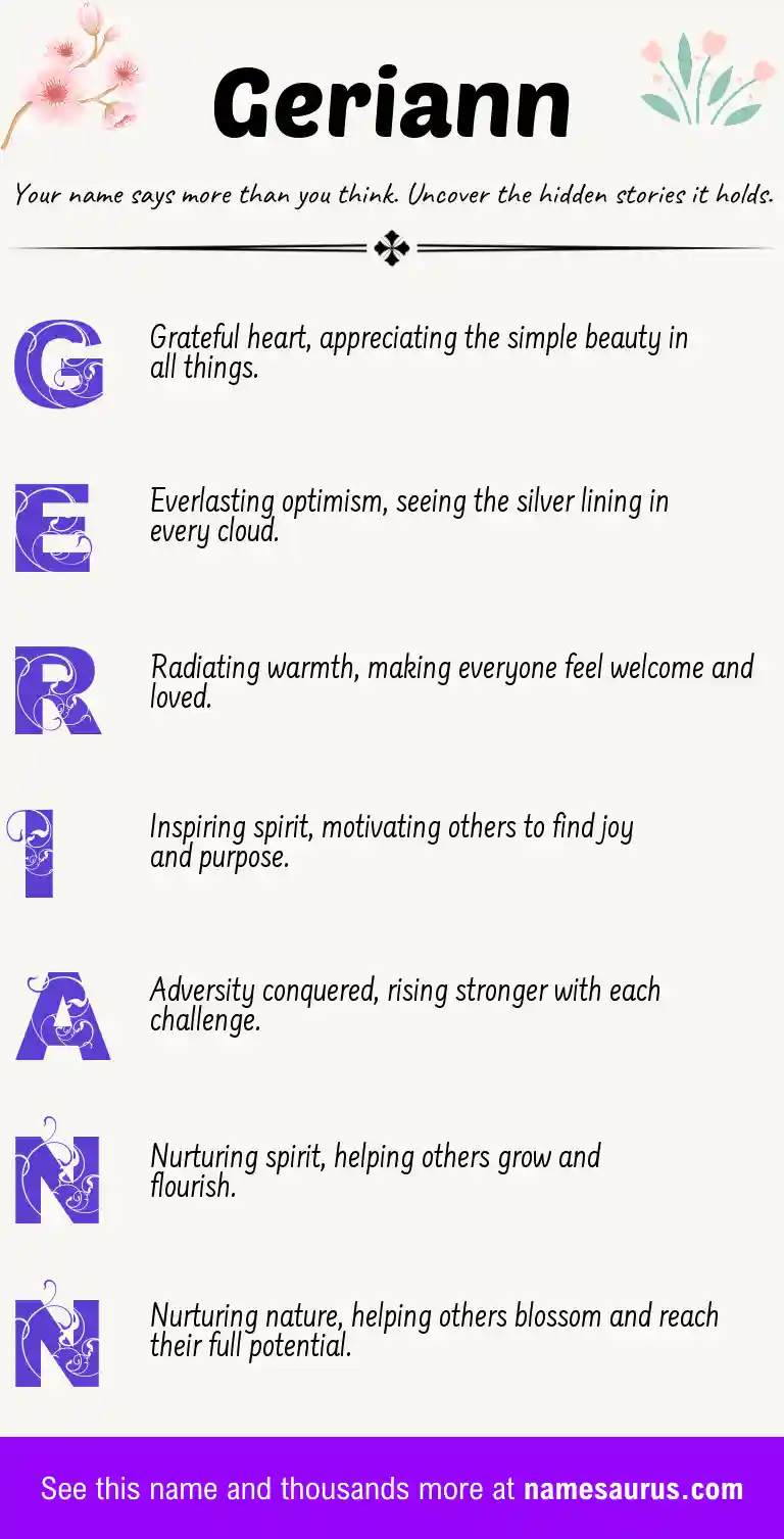 Acrostic poem about Geriann.