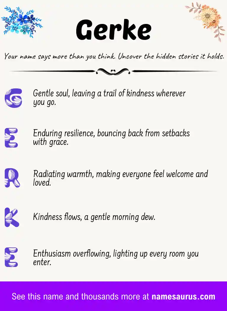 Acrostic poem about Gerke.