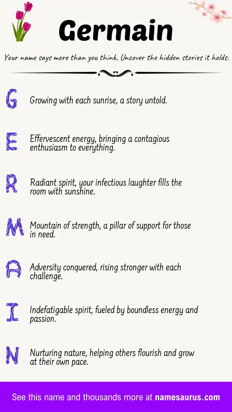 Acrostic poem about Germain.
