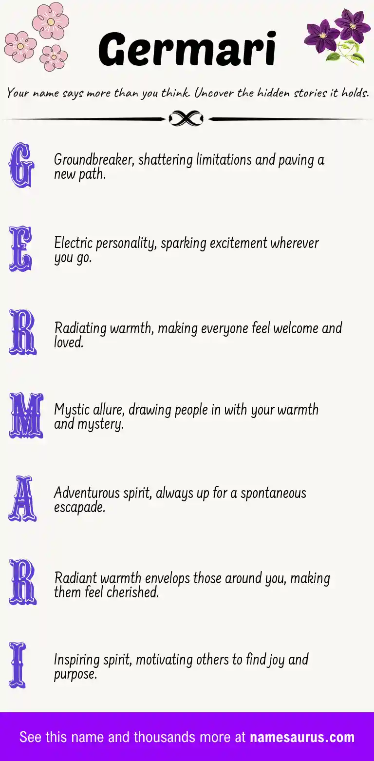 Acrostic poem about Germari.