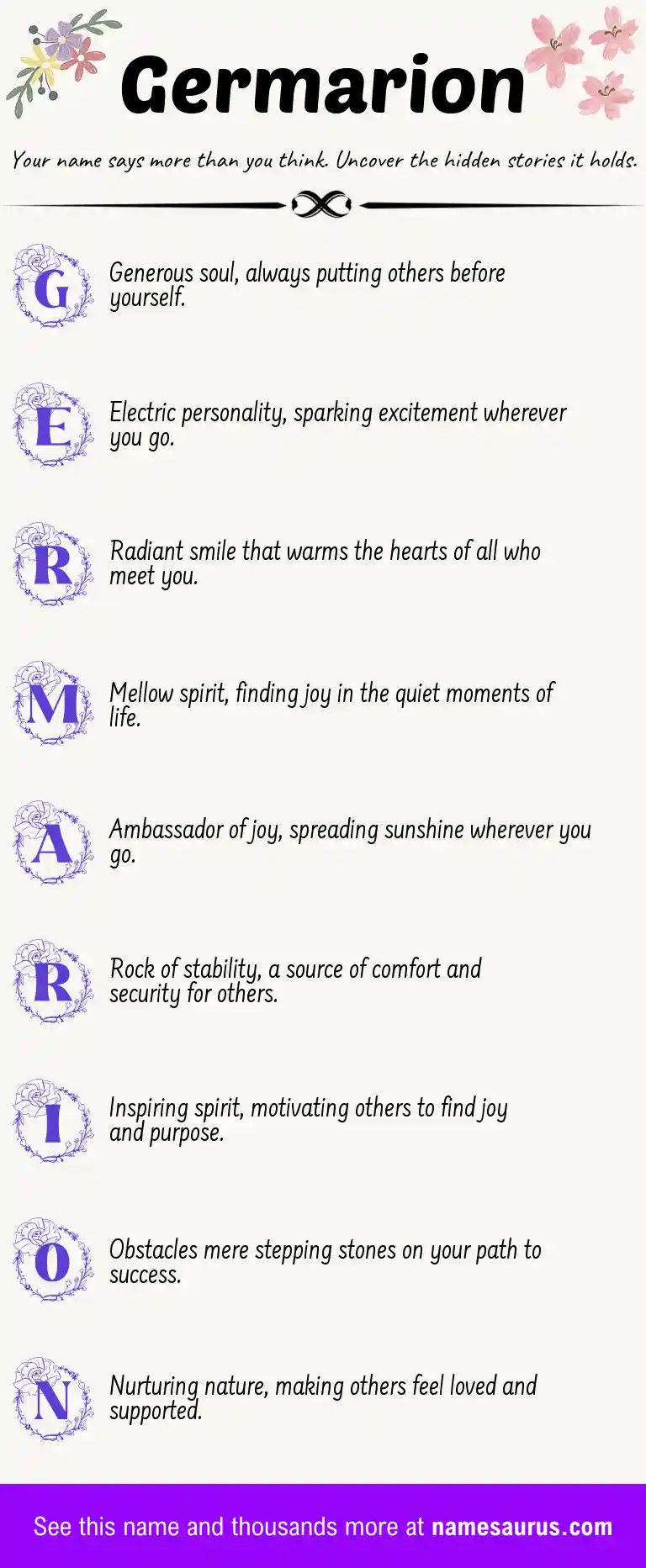 Acrostic poem about Germarion.