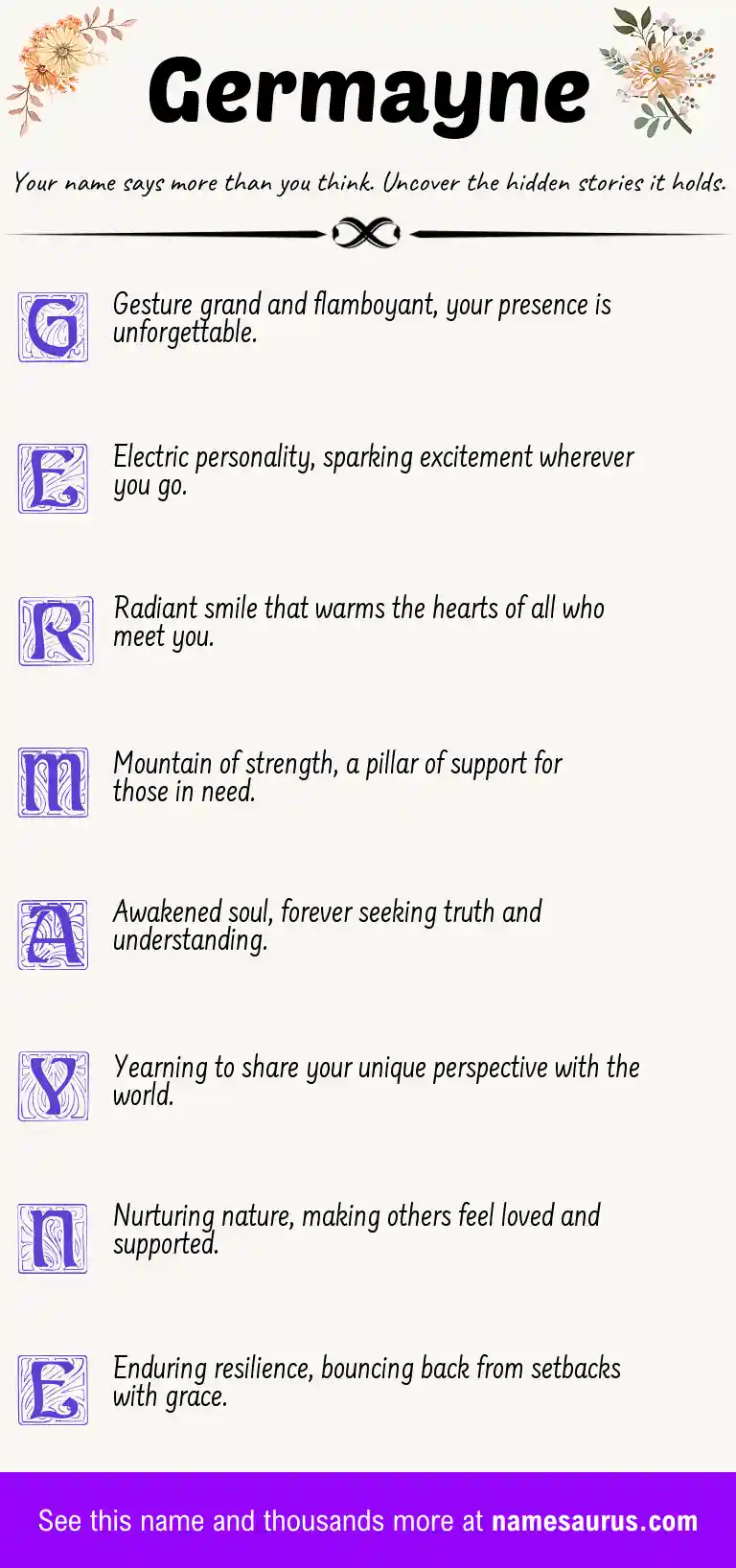Acrostic poem about Germayne.