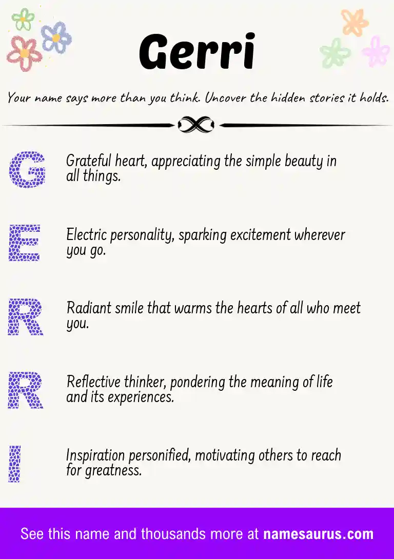 Acrostic poem about Gerri.