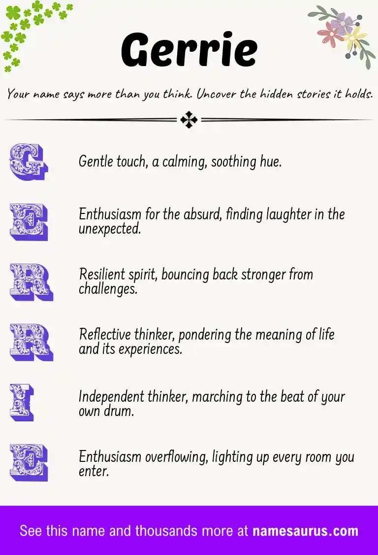 Acrostic poem about Gerrie.