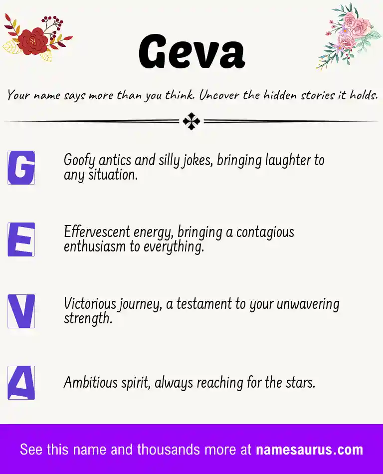 Acrostic poem about Geva.