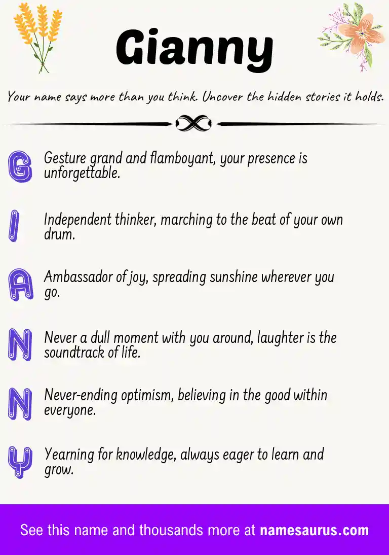 Acrostic poem about Gianny.