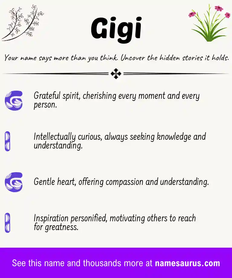 Acrostic poem about Gigi.