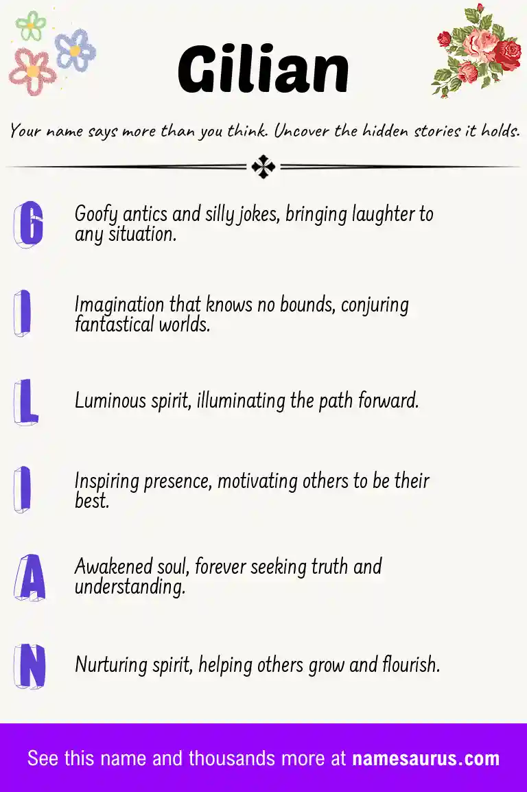 Acrostic poem about Gilian.