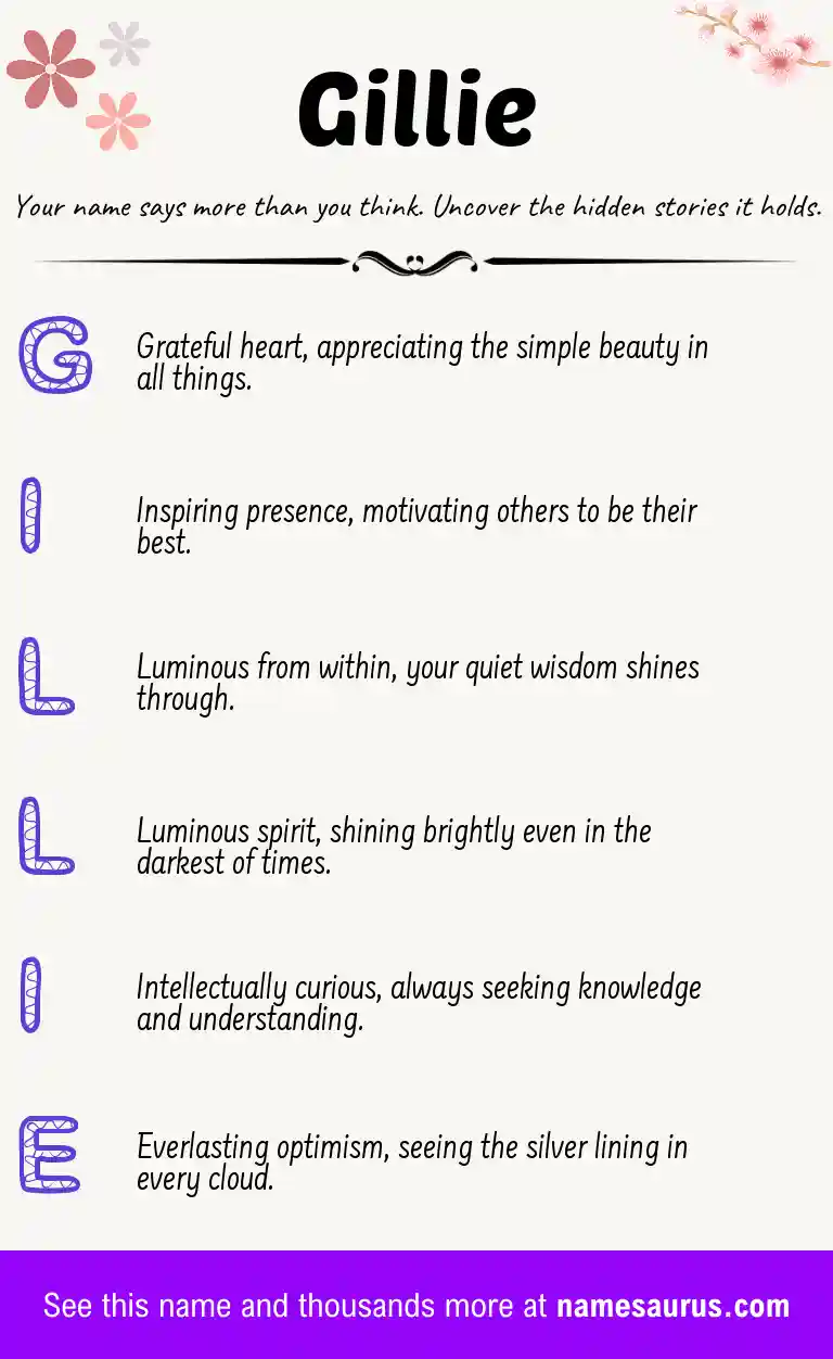 Acrostic poem about Gillie.