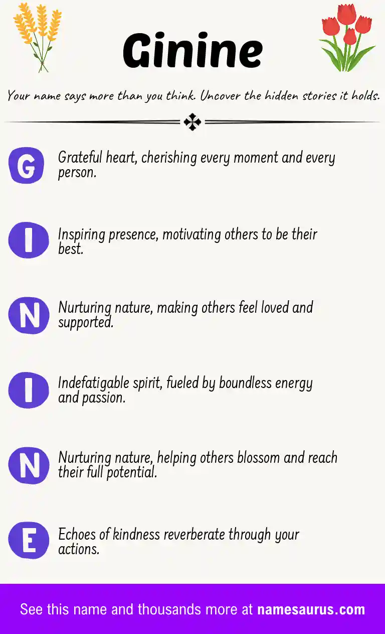 Acrostic poem about Ginine.