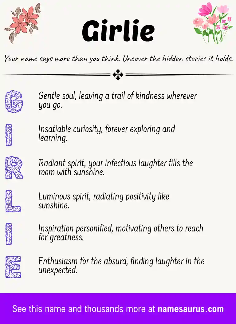 Acrostic poem about Girlie.